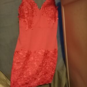 Elegant Red Lace Dress